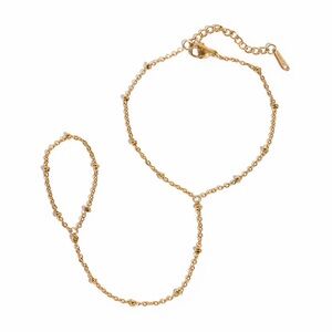 18K Gold Plated Dainty Hand Chain Bracelet